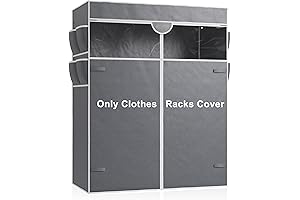 Raybee Garment Rack Cover, 46”W x 75.1” H x 17.8”D, Dustproof Fabric...