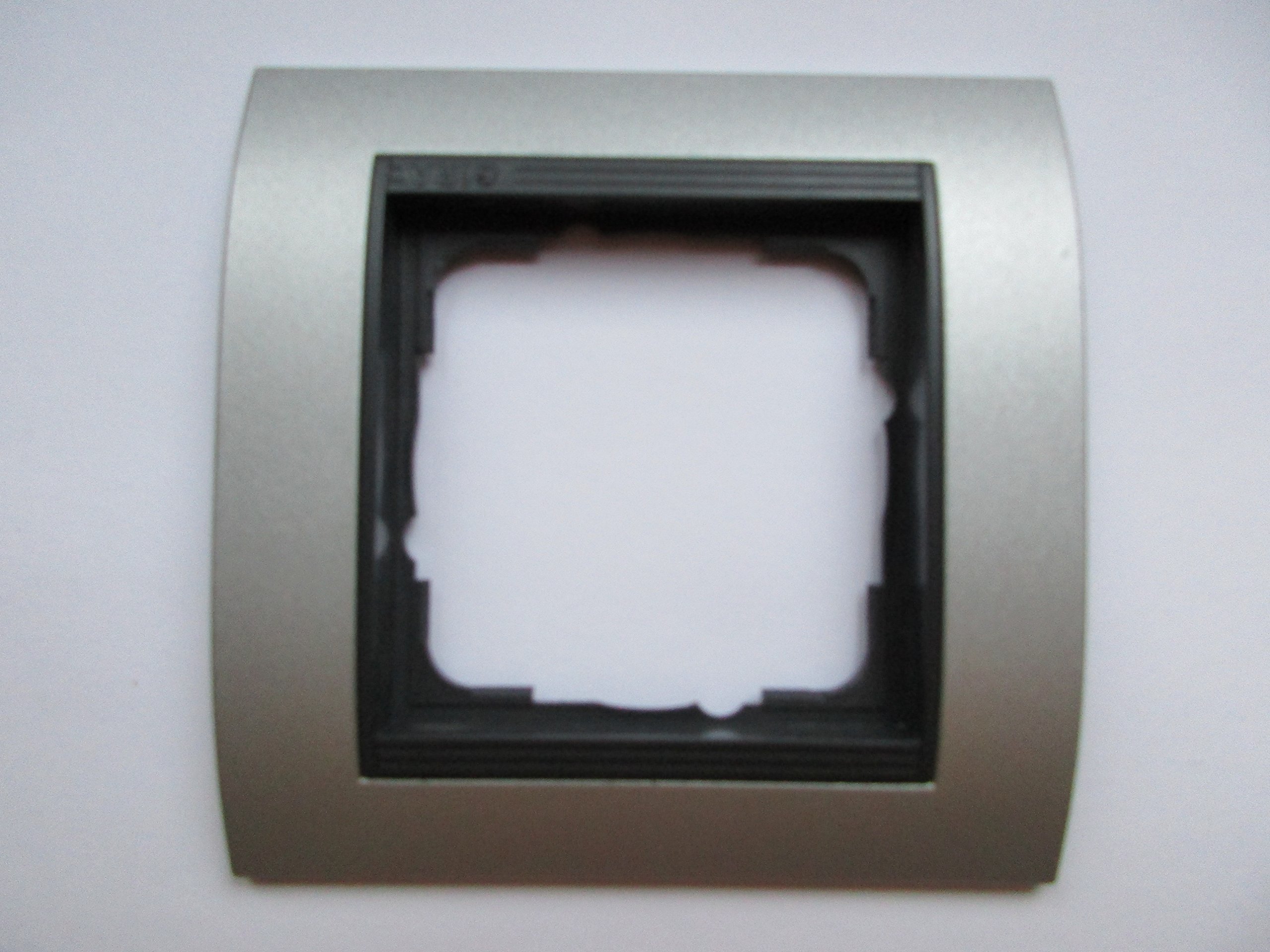 Gira Event 021106 Cover Frame 1-Way Aluminium with Anthracite Intermediate Frame, Charcoal