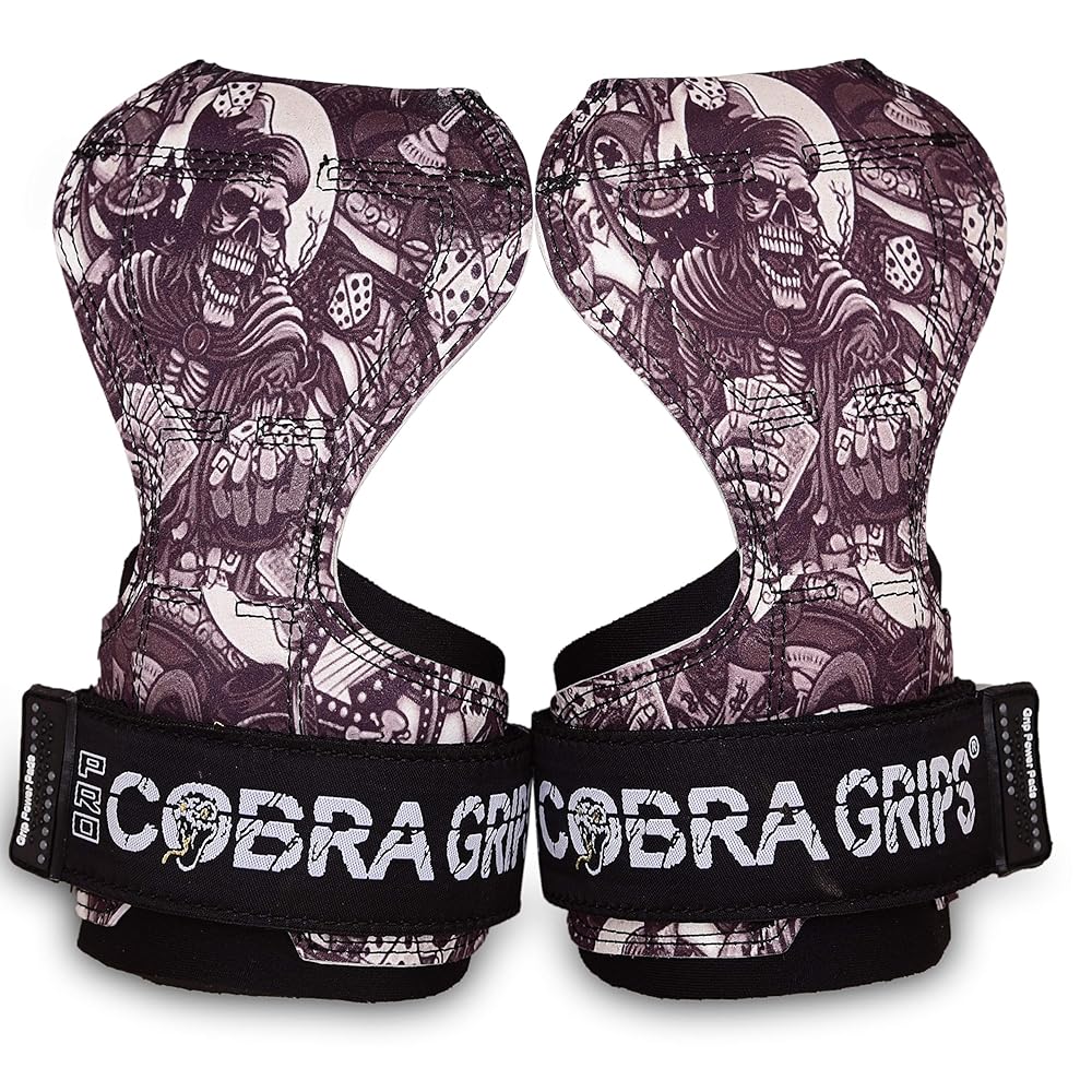 Cobra Grips PRO Weight Lifting Gloves Heavy Duty Straps Alternative Power Lifting Hooks Best for Deadlifts Adjustable Neoprene Padded Wrist Wraps Support Bodybuilding (PRO Pirate)