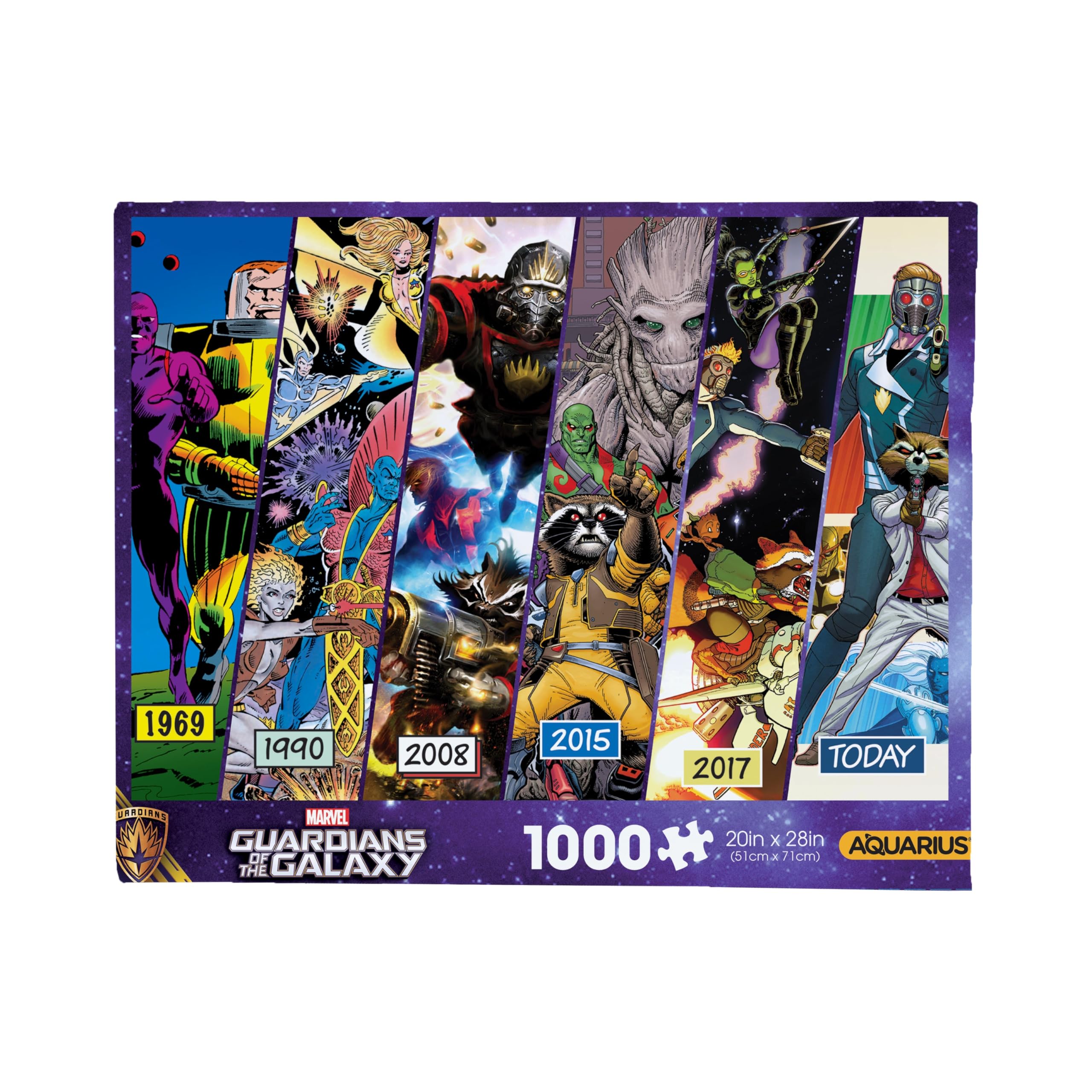 AQUARIUS Puzzle Timeline dei Guardiani della Galassia (puzzle da 1000 pezzi) – Senza abbagliamento – Regolazione precisa – Praticamente senza polvere – Merci e oggetti da collezione con licenza