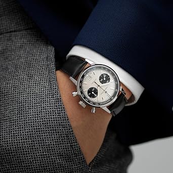Hamilton American Classic Automatic Men's Watch, 40mm Stainless Steel Case, Swiss Made, White Dial Analog Wrist Watch for Men, 100m Waterproof, Sapphire Crystal, Cow Leather Strap