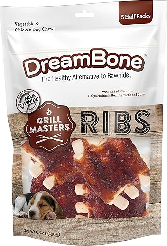 Miniatura 10 de DreamBone Maestros de parrilla sin cuero crudo, invita a tu perro con un masticable hecho con carne y verduras reales