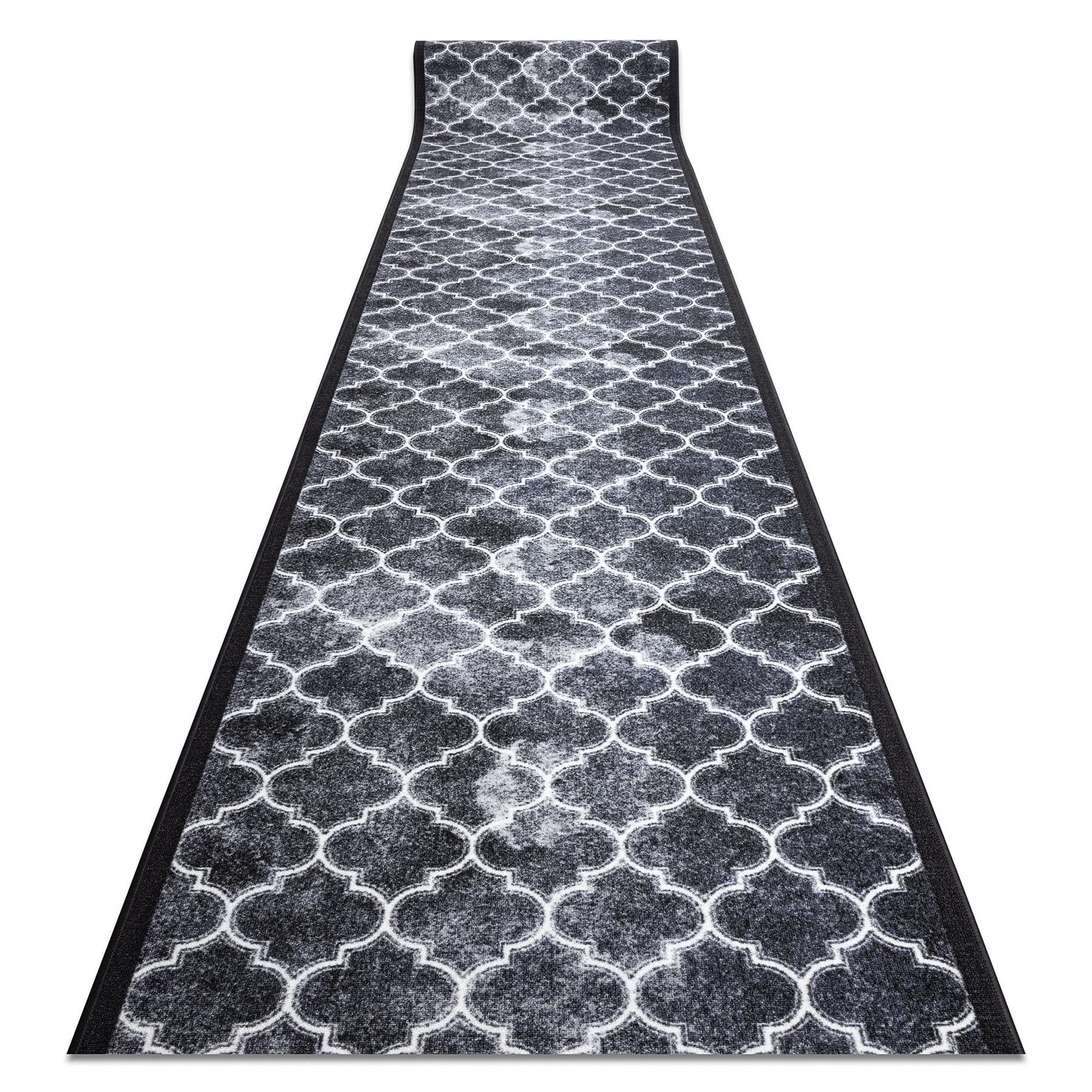 rugsx Nowoczesny chodnik antypoślizgowy do przedpokoju, kuchni, hali, szary 100 x 820 cm