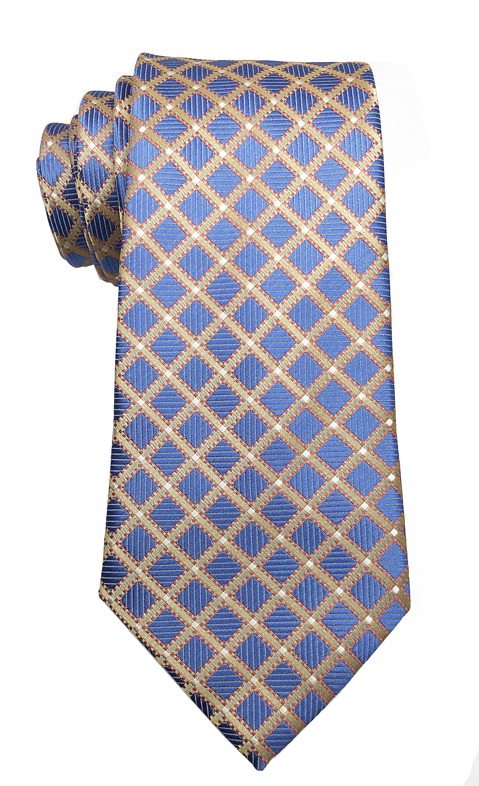Wehug Men's Gold Ties Silk Tie Woven Necktie Jacquard Neck Ties For Eu-Lg0002