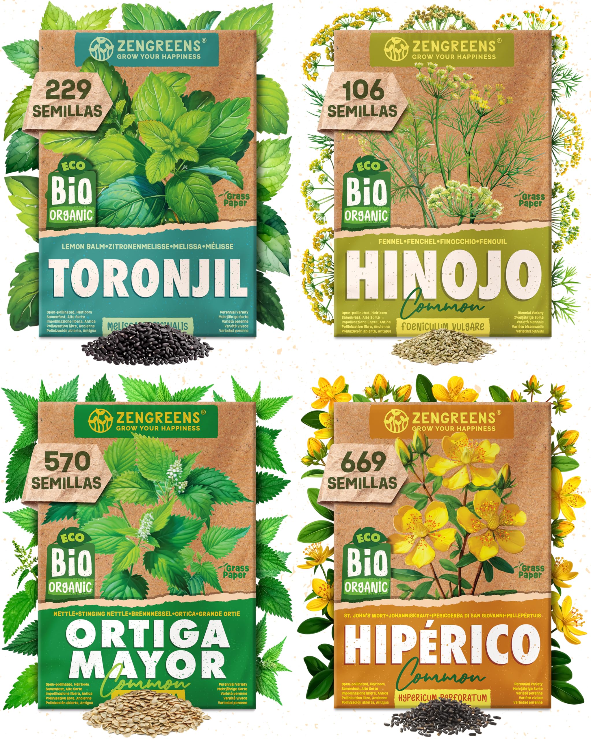 ZenGreens® - Set de semillas de hierbas medicinales y para infusiones eco - 10 variedades para cultivar fácilmente en el jardín, balcón o parterre elevado - Sementes verduras — view 13