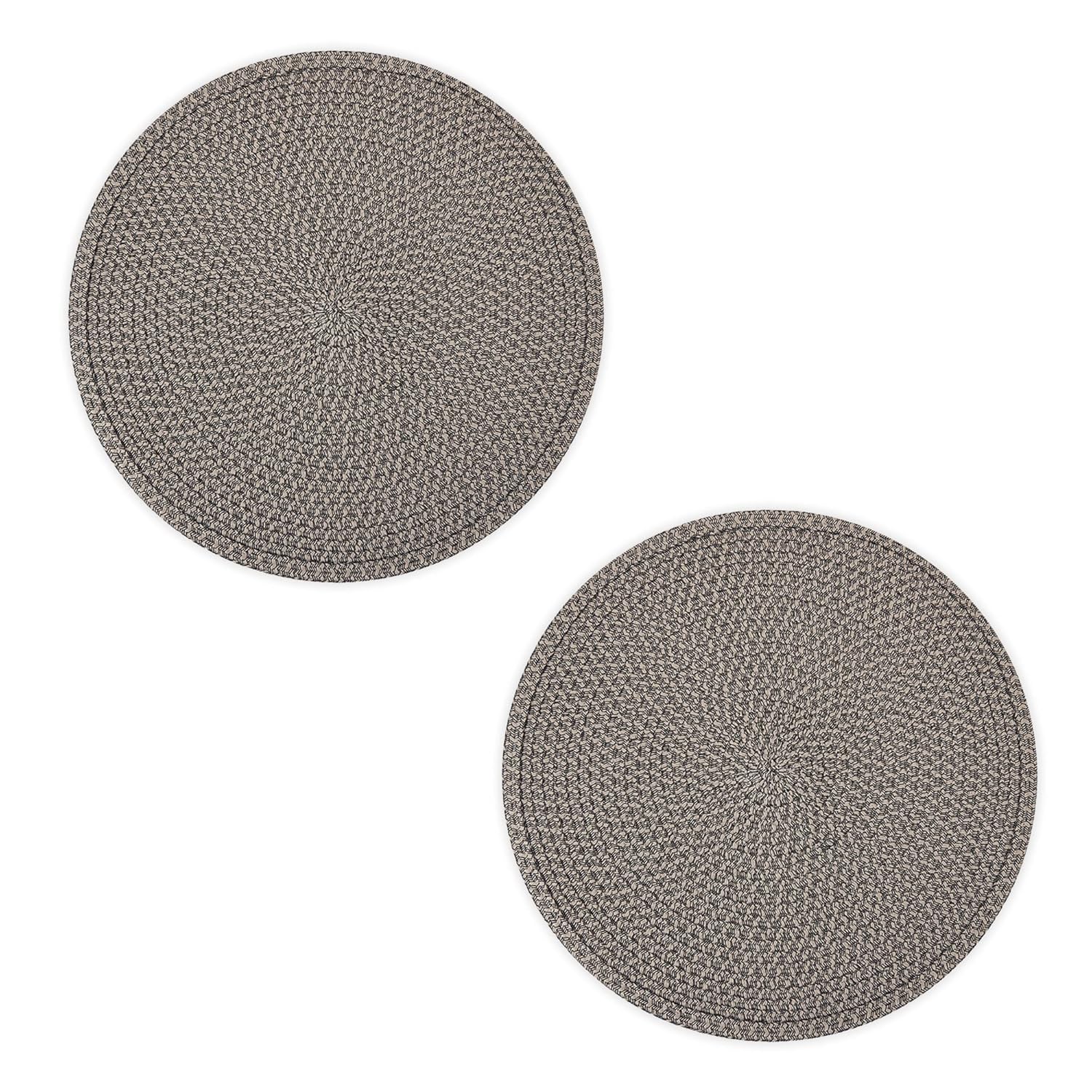 Buy Anko Recyclable Polyester Black and Cream Woven Placemat Anti