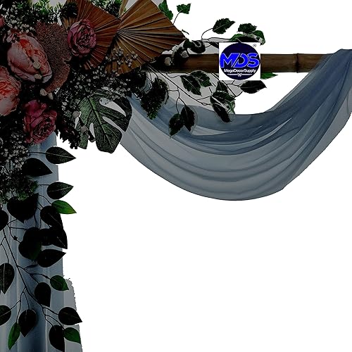 Miniatura 4 de MDS - Paquete de 1 panel (30 pulgadas de ancho x 20 pies de largo) para arco de boda, tela de gasa transparente para boda, ceremonia, recepción,