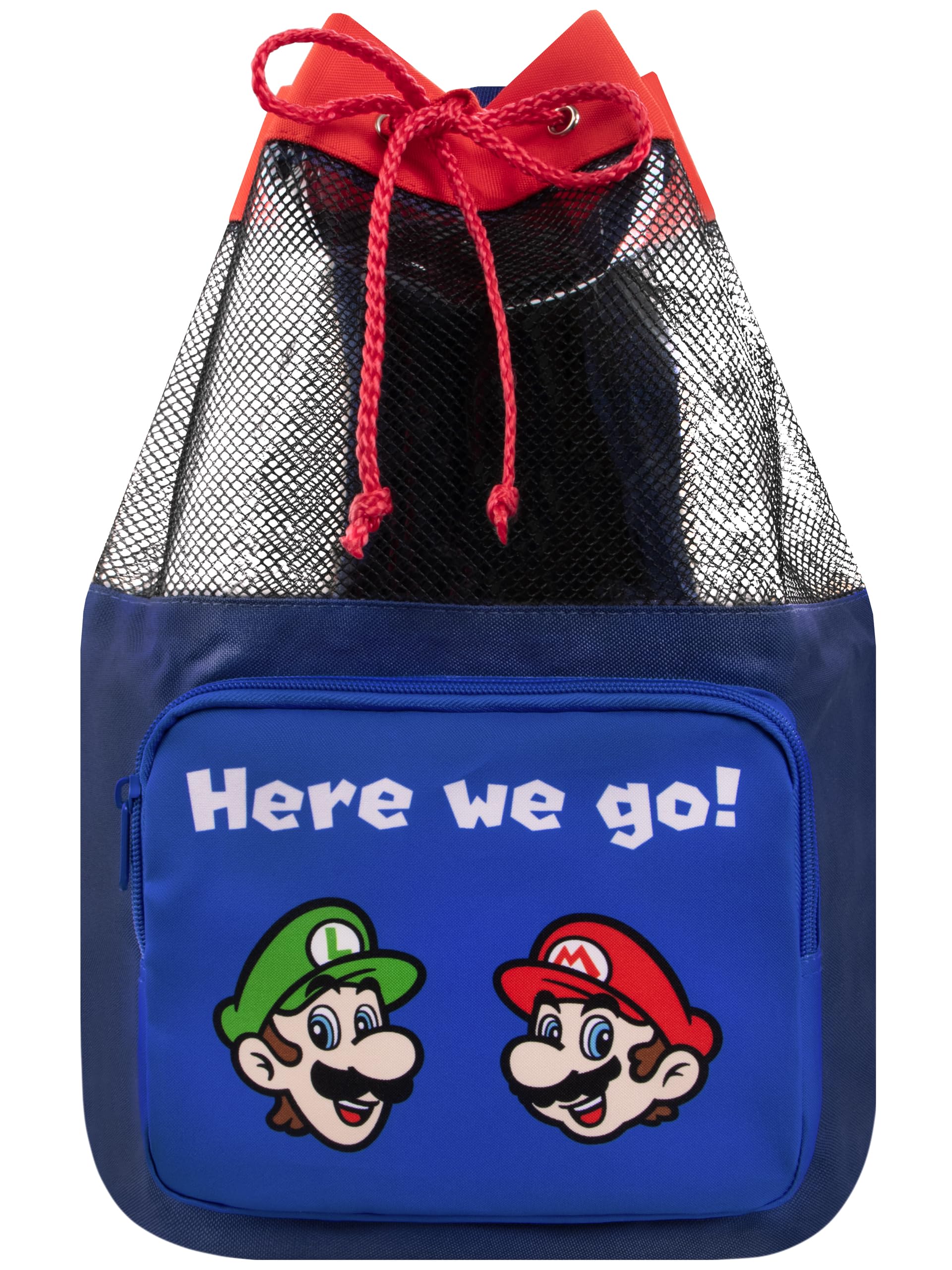 Super Mario Borsa Piscina Luigi E Mario Zaino Nuoto | Zaino Piscina Bambino Per La Spiaggia | Sacca Ragazzo | Blu Taglia Unica