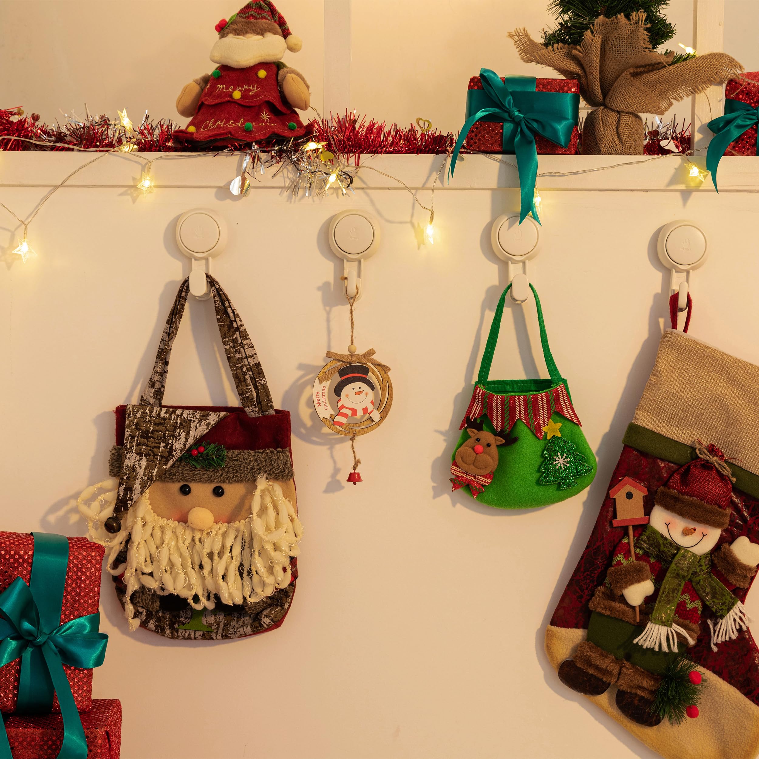 TAILI 4 Pack Powerful Suction Cup Shower Hooks for Towel Loofah 360 Rotatable Damage-free Hanging Versatile Wall Hooks — view 8