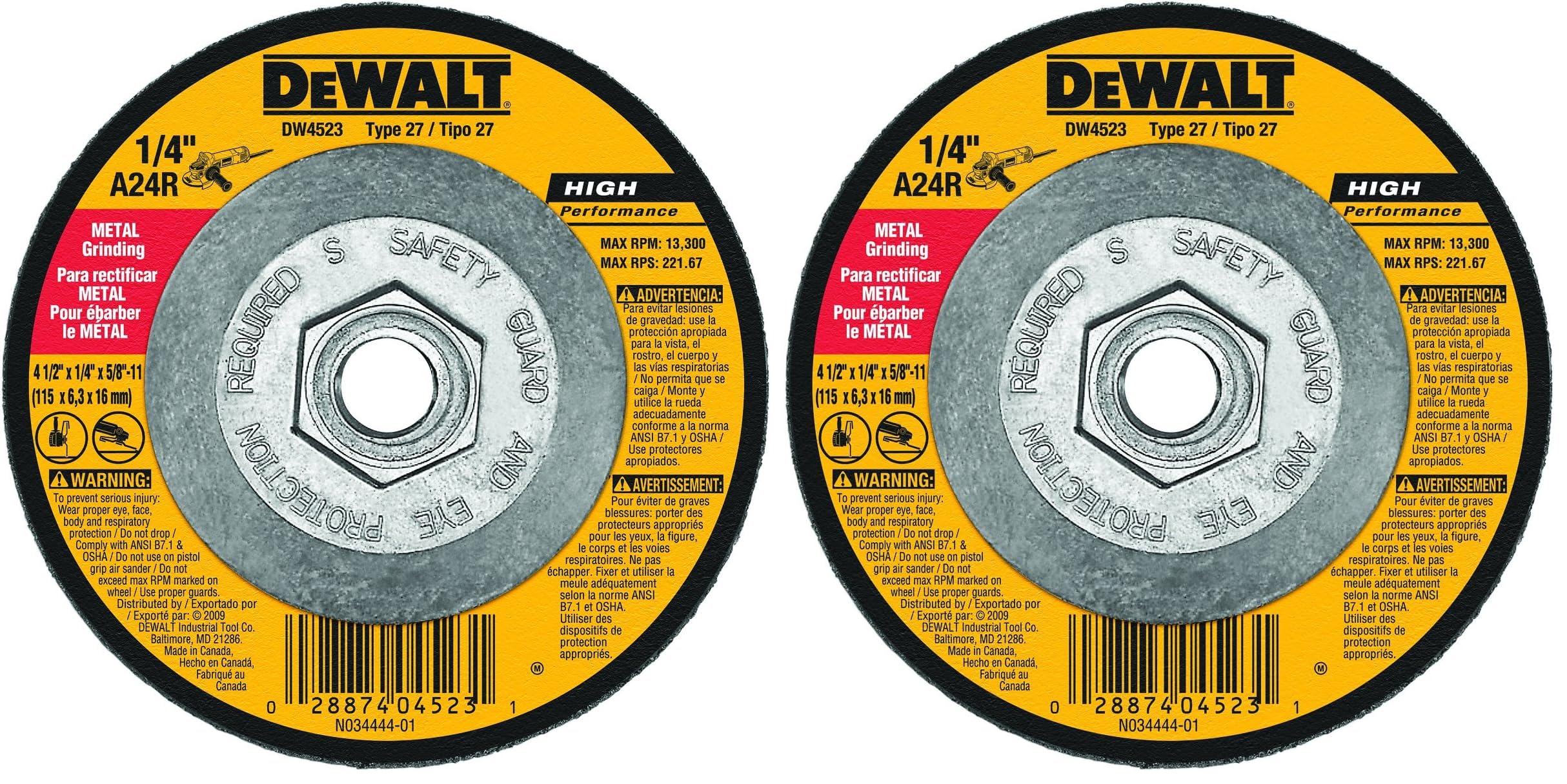 DEWALT 1 Count (Pack of 2) / Multi / 1 Grinding Discs