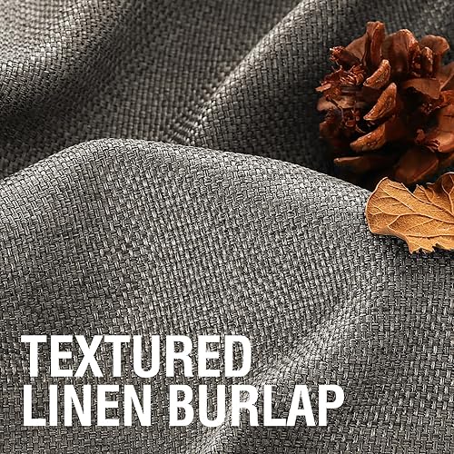 Miniatura 122 de H.VERSAILTEX Cortinas opacas de lino de 96 pulgadas de largo con aislamiento térmico para oscurecer la habitación, cortinas de lino con textura