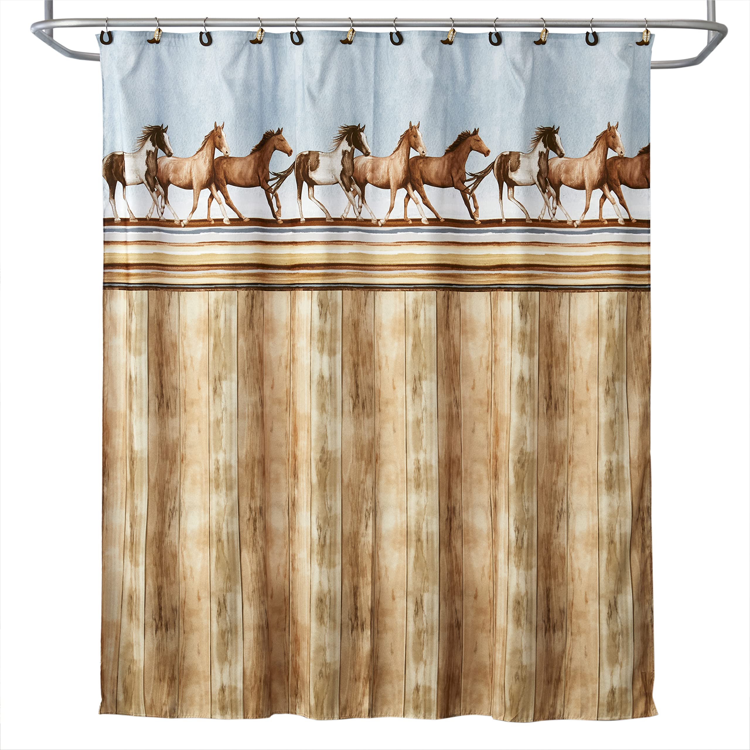 SKL Homeby Saturday Knight Ltd. Horse Country Shower Curtain,Multi