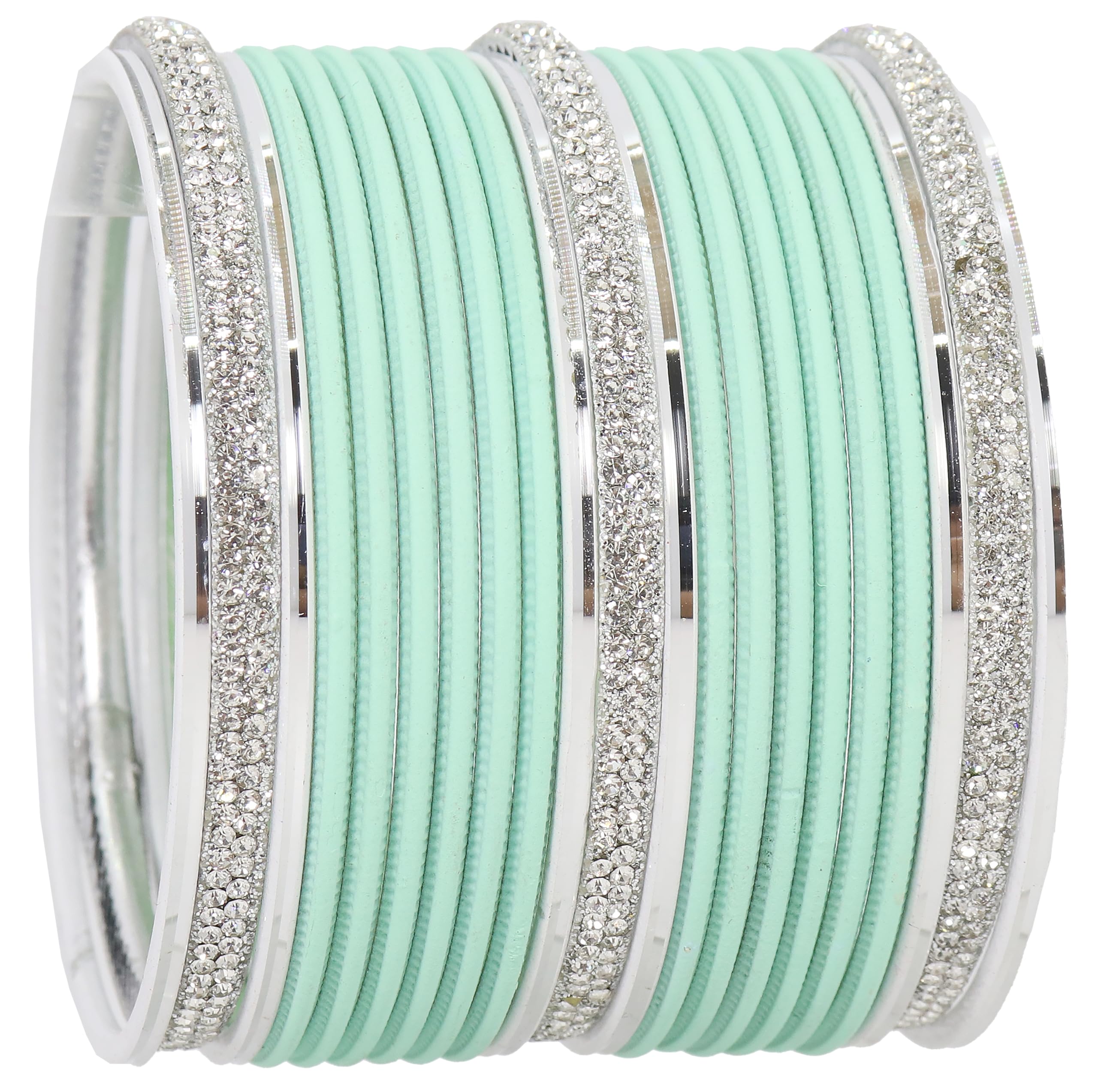 Stylish AD Diamond Stone Bangles Set for Women