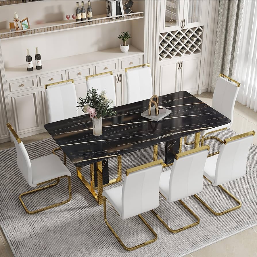 میز ناهار خوری طرح سنگ مرمر