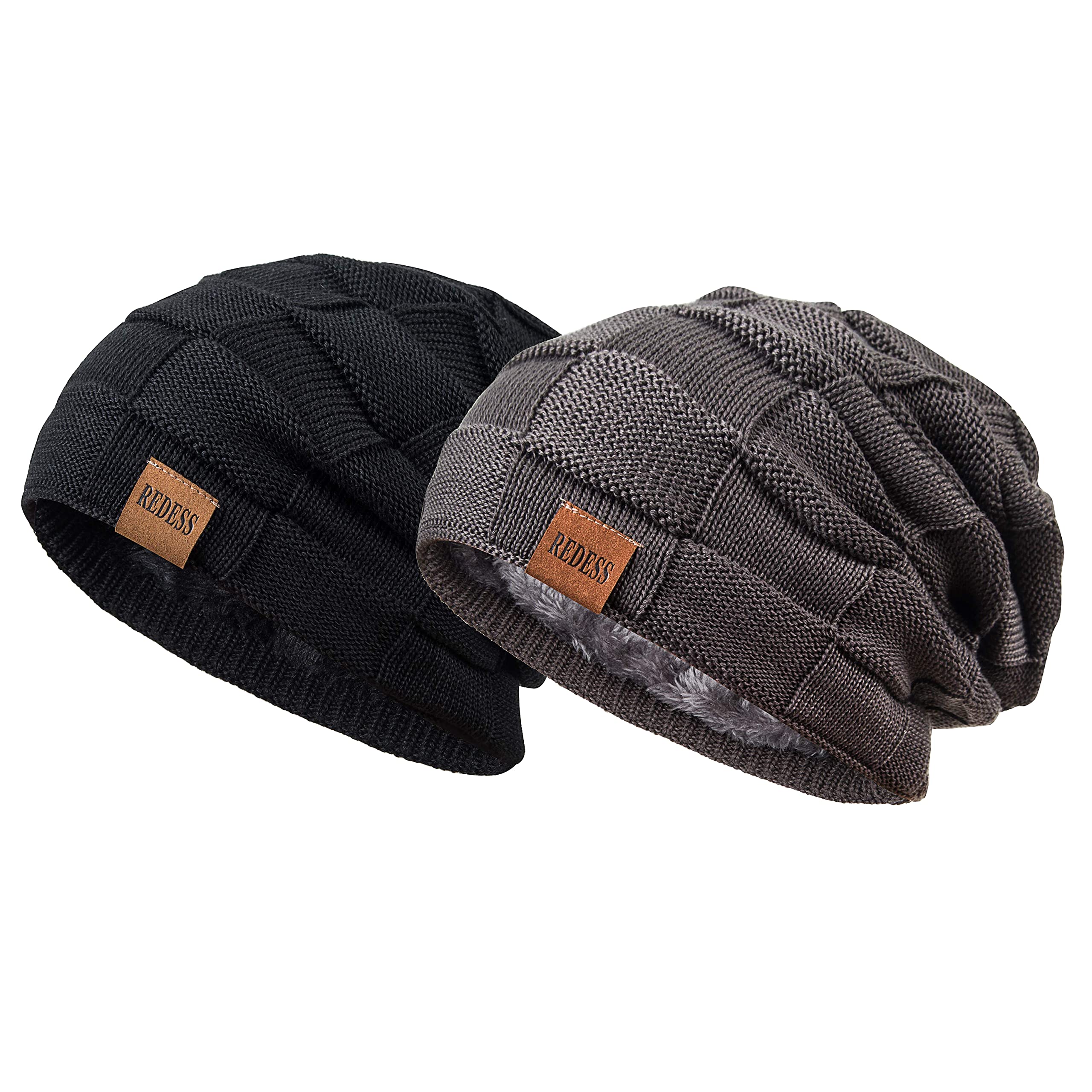 REDESS Cappello a Berretto per Uomini e Donne Cappelli Caldi Invernali in Maglia Slouchy Cappello a Cranio Spesso