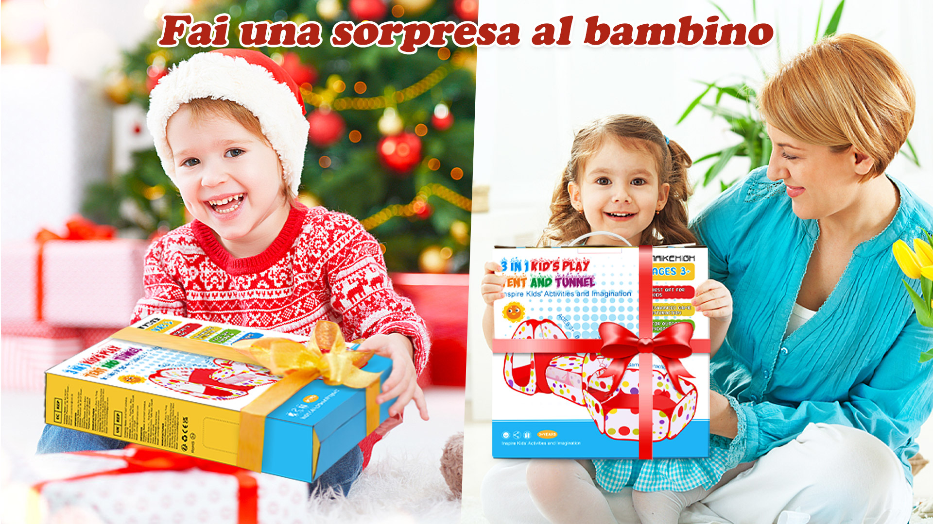 Tenda Gioco Bambini 3 In 1 Con Tunnel E Piscina Palline - Pieghevole Per Interni/Esterni - Foto 6