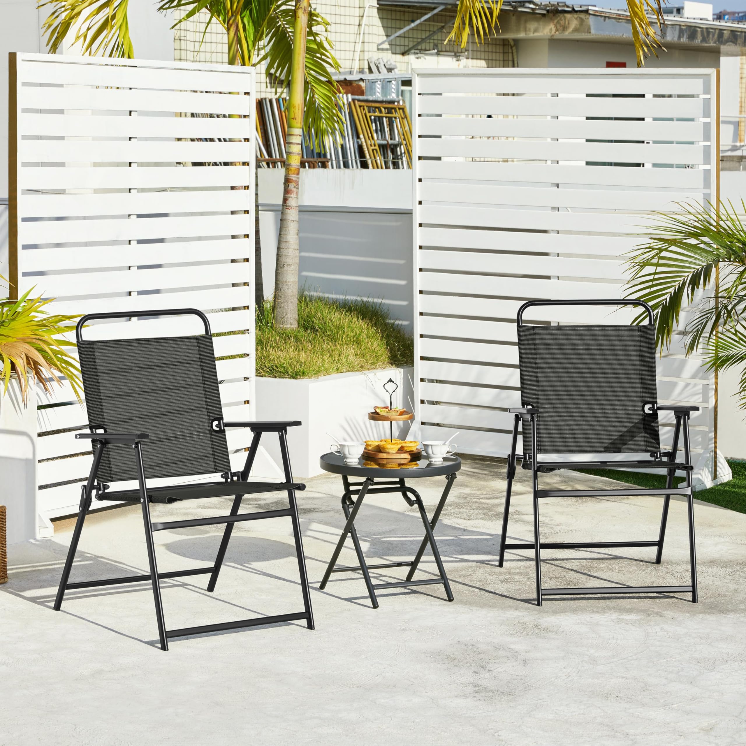 set of 4 folding garden chairs