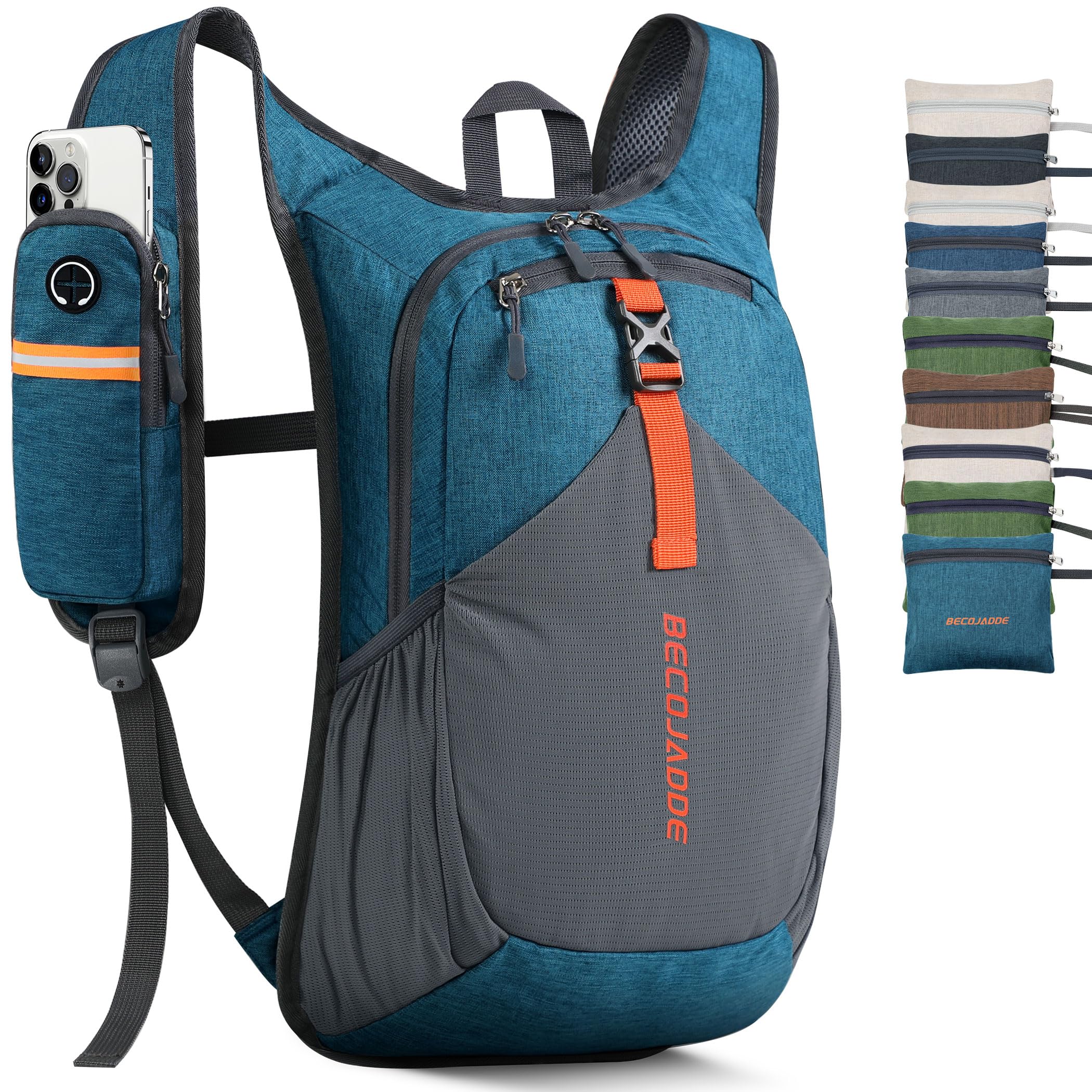 15L Small Hiking Backpack for Men Women Foldable Packable Back Pack Ultralight Hiking Daypack for Travel Camping Outdoor, Turquoise