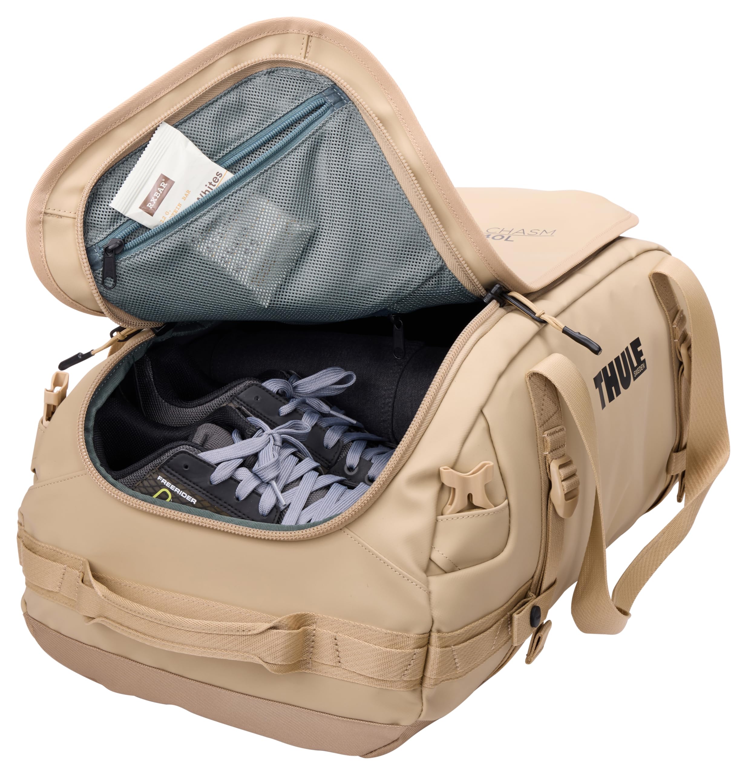 Thule Chasm Torba podróżna 40 l, materiały odporne na warunki atmosferyczne, łatwe pakowanie, przekształca się w plecak, kieszenie wewnętrzne, gotowa do podróży