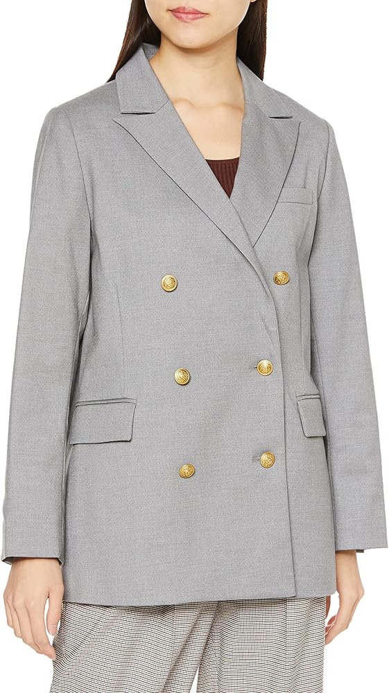ミラオーウェン 金釦ダブルブレザーオーバージャケット グレー　サイズ1 Amazon | 金釦ダブルブレザーオーバージャケット | コート・ジャケット