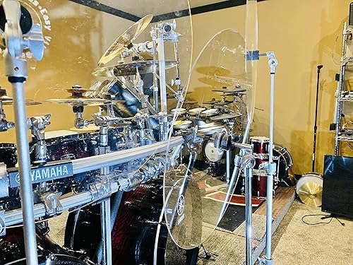 Miniatura 2 de Protectores de tambor portátiles Barrera de sonido de tambor de 30 pulgadas  Paquete de 3 deflectores de sonido, platillos de acrílico transparente,