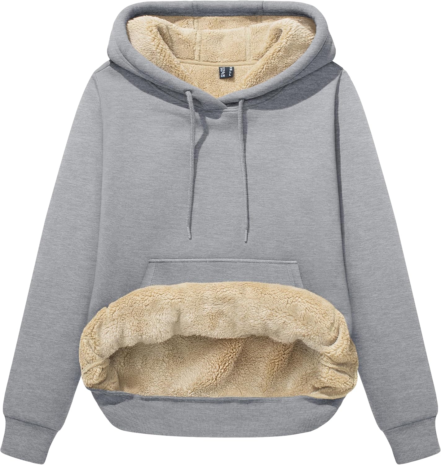 MAGCOMSEN Women's Hoodies Thick Fleece Lined Hooded Sweatshirt Warm Sherpa Lined Heavyweight Pullover with Pocket