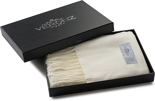 Miniatura 29 de Veronz - Bufanda clásica de invierno muy suave de aspecto lujoso y sensación de cachemira con caja de regalo Regalo a cuadros rosa y marrón