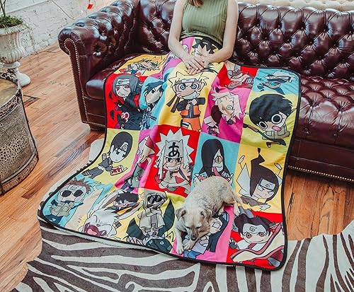 Miniatura 4 de Naruto Manta de forro polar con collage de personajes de Shippuden con respaldo Sherpa  Funda suave de felpa para sofá y cama