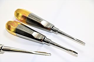 Set of 2 German Dental PROXIMATOR Elevator 4mm+5mm Gold Handle PERIOTOME Dental (CYNAMED)