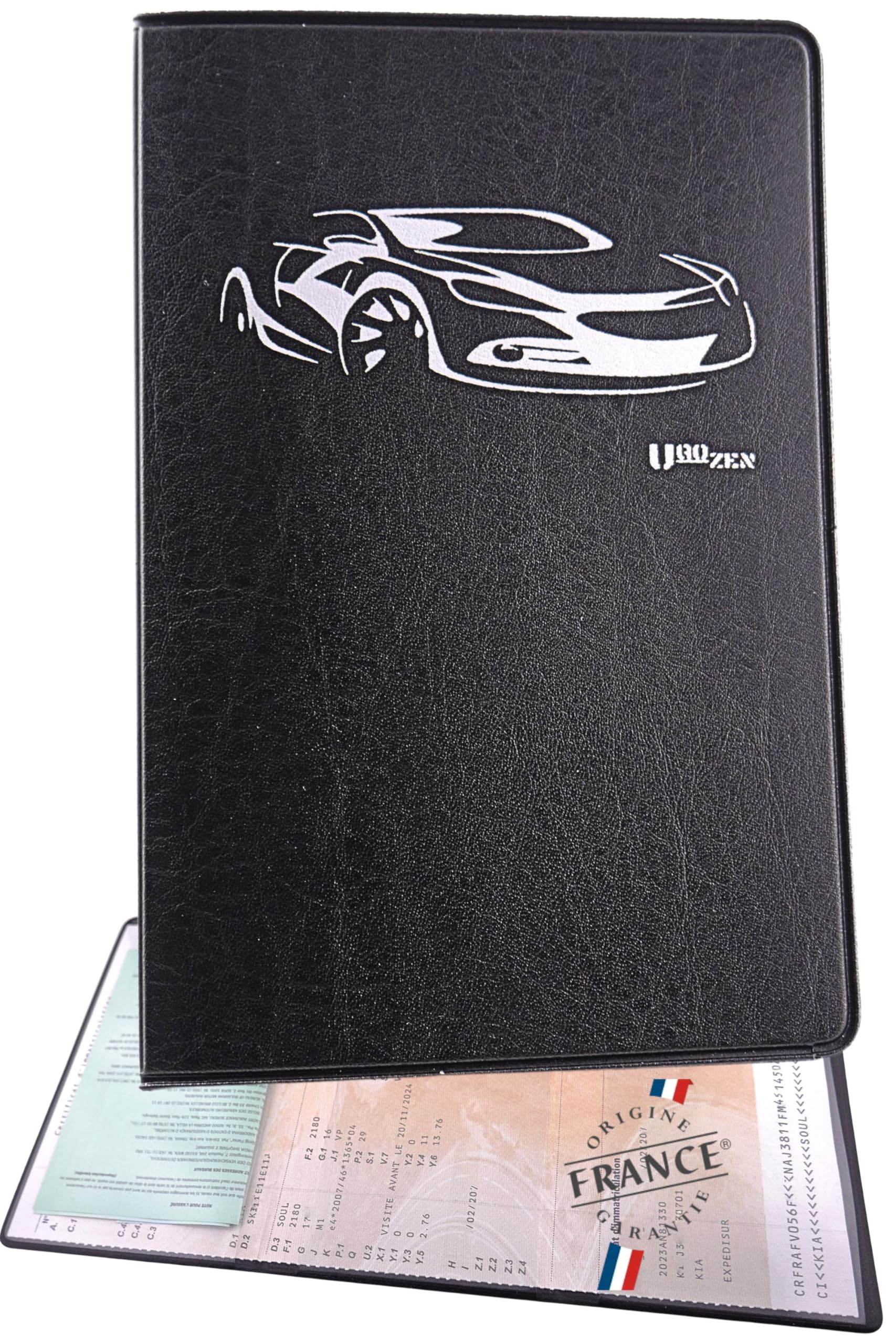 Ugozen Étui Carte Grise 3 Volets Gomme SIMPLÉO Voiture