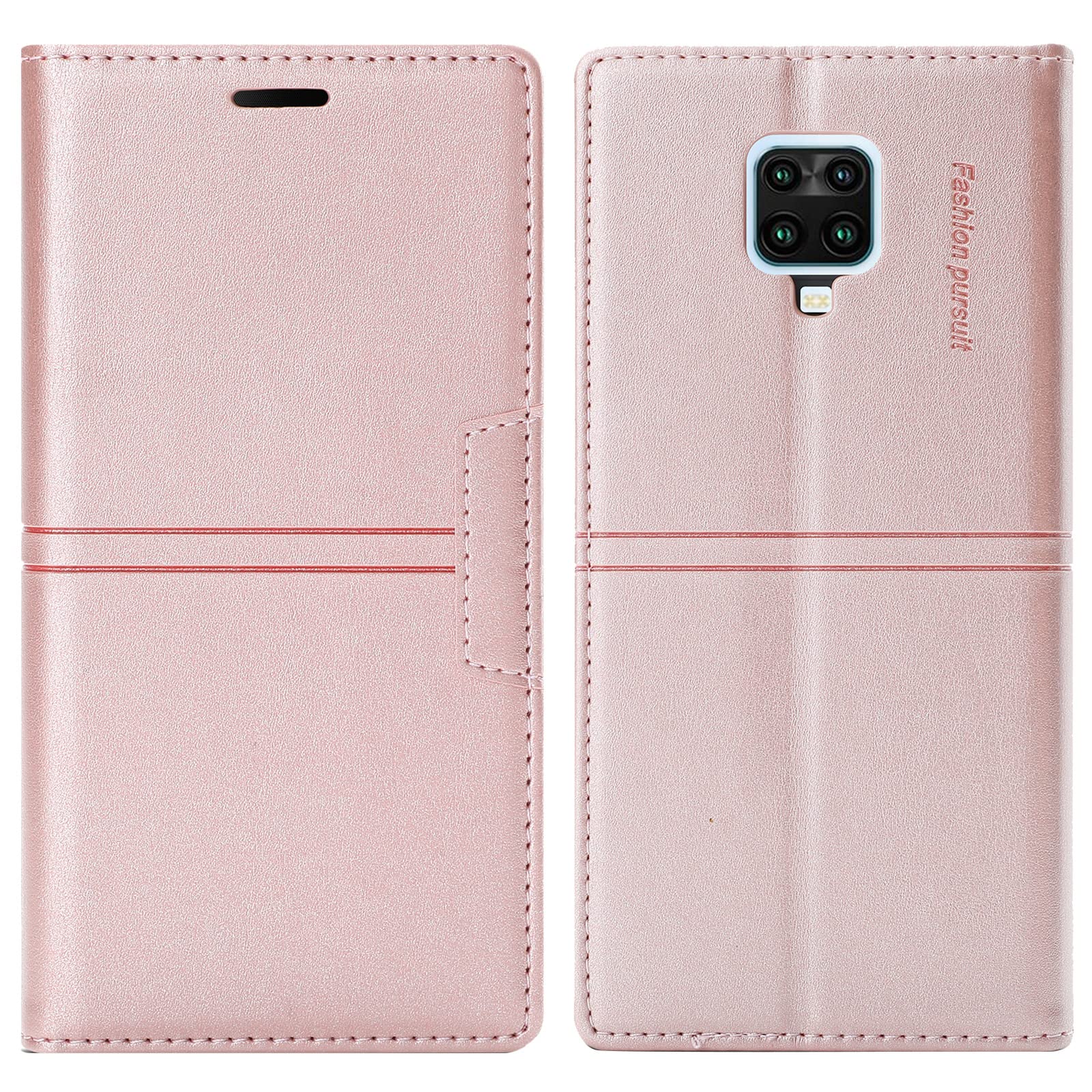 compatibile per XIAOMI REDMI NOTE 9S / NOTE 9 PRO/NOTE 9 PRO MAX Custodia Cover Case Stand Libro Gel Silicone TPU Magnetica protezione Portafoglio Eco Pelle Porta Carte (Rosso