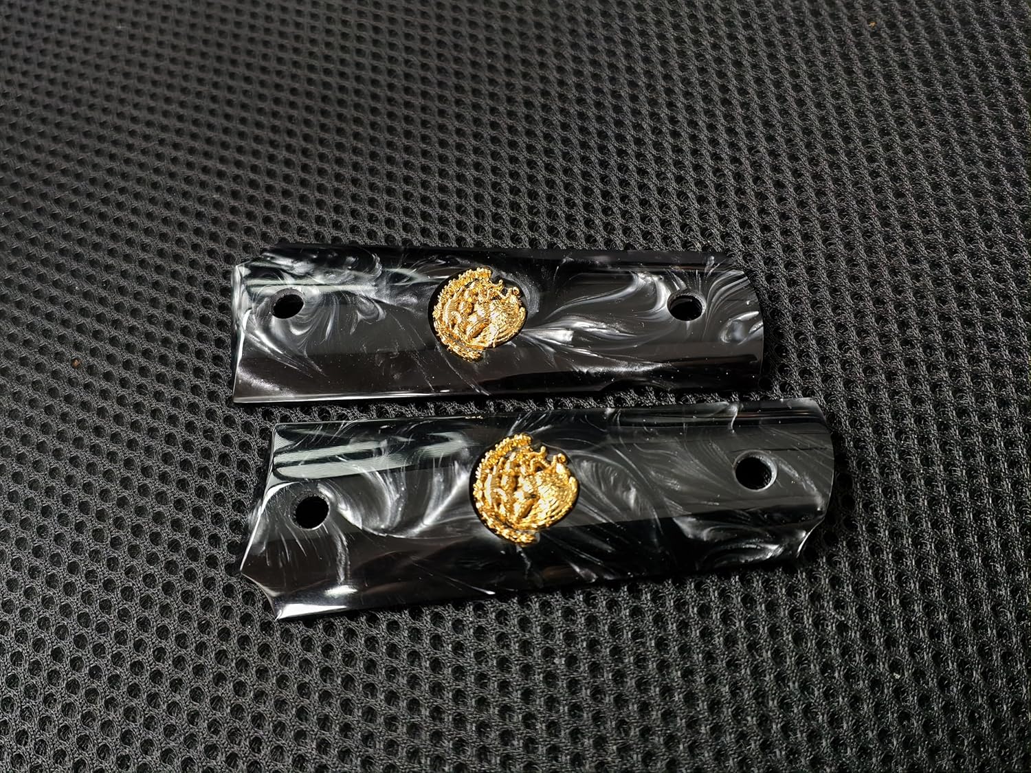 1911 Grips Full Size,White Pearl,Black Pearl,Bonded Ivory,Silver Gold Metal Mexican Eagle,Brown Pearl,Fits Colt,Kimber,Springfield,Remington,Rock Island,Government Commander Models
