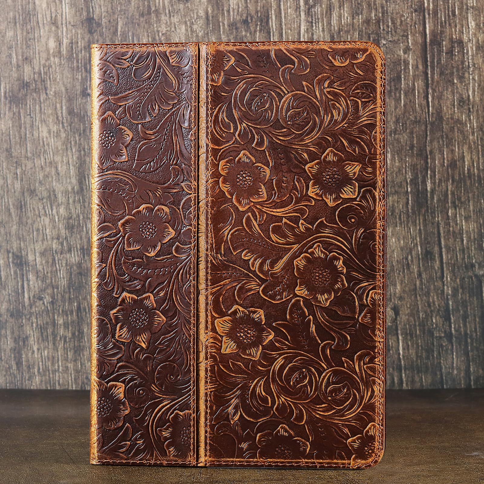 Gexmil Genuine Leather Case For IPad 10.2 Inch Case,Cowhide Folio Cover For IPad 9/8/7 Generation(2021/2020/2019), Anti Fingerprint/Slip, Auto Sleep/ Wake With Adjustable Stand,Butterfly Pattern - View #6