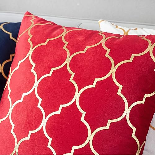 Miniatura 2 de TAOSON Juego de 2 fundas de cojín suaves y acogedoras fundas de cojín marroquíes con estampado geométrico de cuadrifolio bronce para sofá, cama,