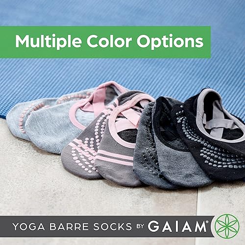 Miniatura 8 de Gaiam Grippy Studio - Calcetines de yoga para un agarre adicional en yoga estándar o caliente barra pilates ballet o en casa para mayor equilibrio y