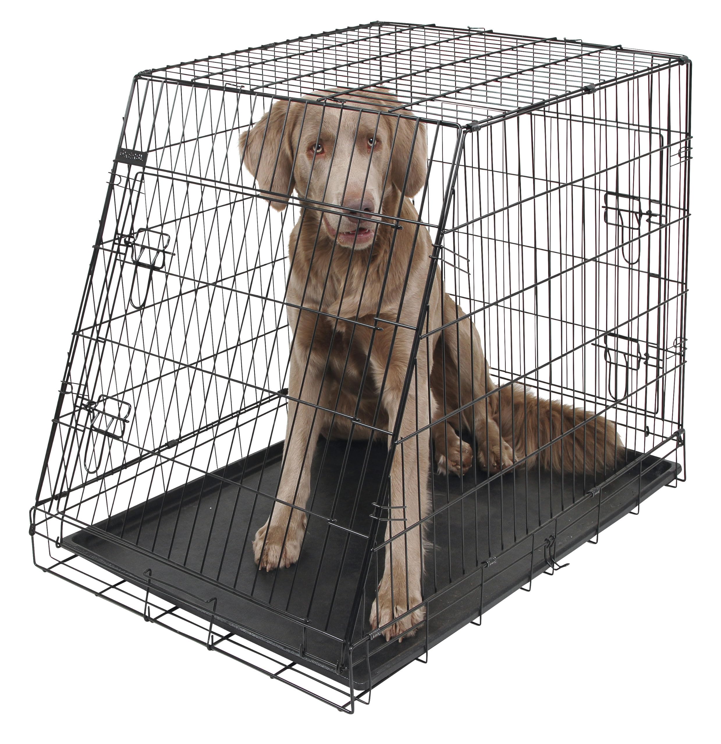 Kerbl Pet Transportín de Malla, transportín para Perros, Negro, 75x52x61 cm, Plegable, de Metal, Perros, con Dos Puertas, para Viajes o para el hogar