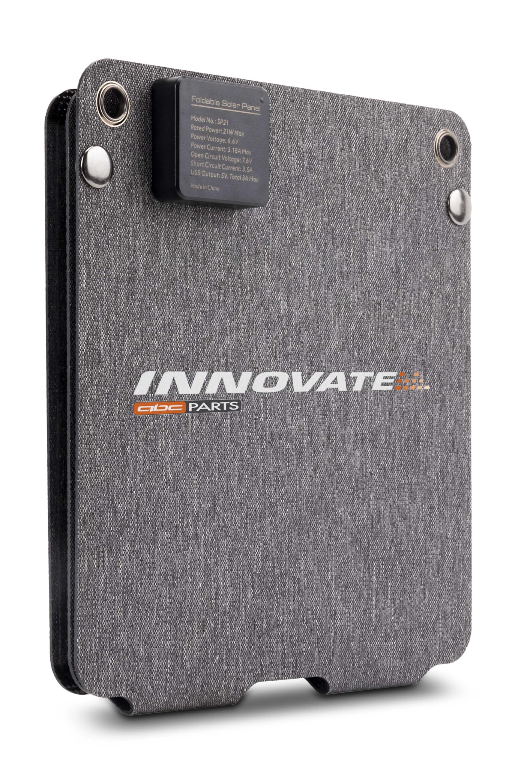 Innovate Panel Cargador Solar Portátil 21W 5V 3 Amp. Máx. con Conexión USB Tipo C-A. Placa Solar Plegable e Impermeable. Perfecto para Acampadas, Trekking, Senderismo, Playa, Montaña…