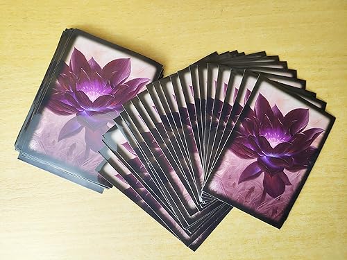 Miniatura 8 de Juego de 120 fundas para tarjetas TCG con respaldo colorido de loto negro, juegos de cartas de juego de mesa protectoras para MTG TCG CCG RPG