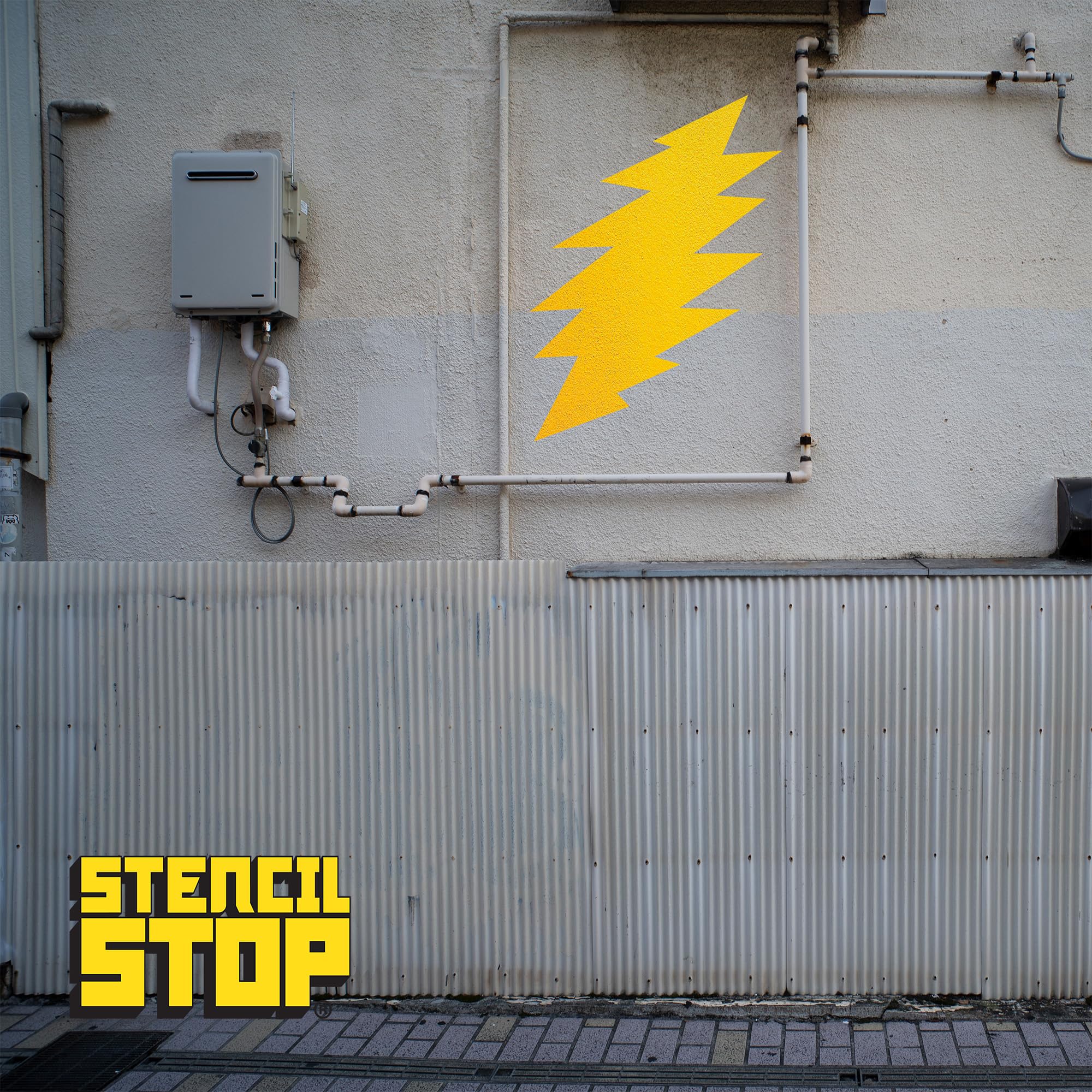 Stencil Stop Pochoir éclair – 21 x 30,5 cm – Pochoirs réutilisables pour peinture sur bois, murs, tissus et rochers – Plastique Mylar durable de 14 mm pour loisirs créatifs et projets artistiques