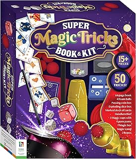 Super Magic Tricks Kit – Perform 50 Magic Tricks with Wand, Coin Box, Cards & More – Magic Set for Kids Ages 8+