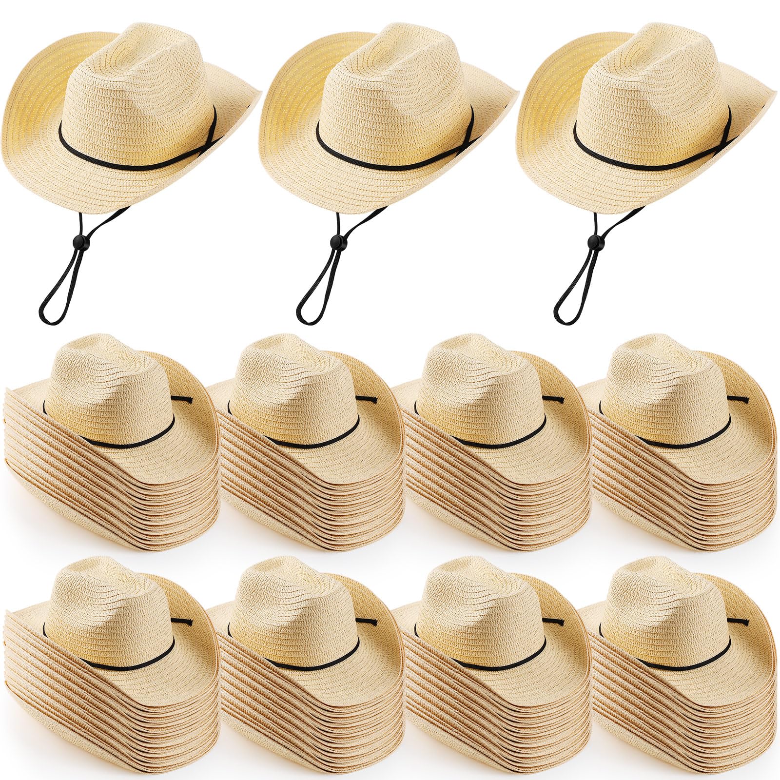 Unittype Adult Straw Cowboy Hat Bulk Western Party Pack