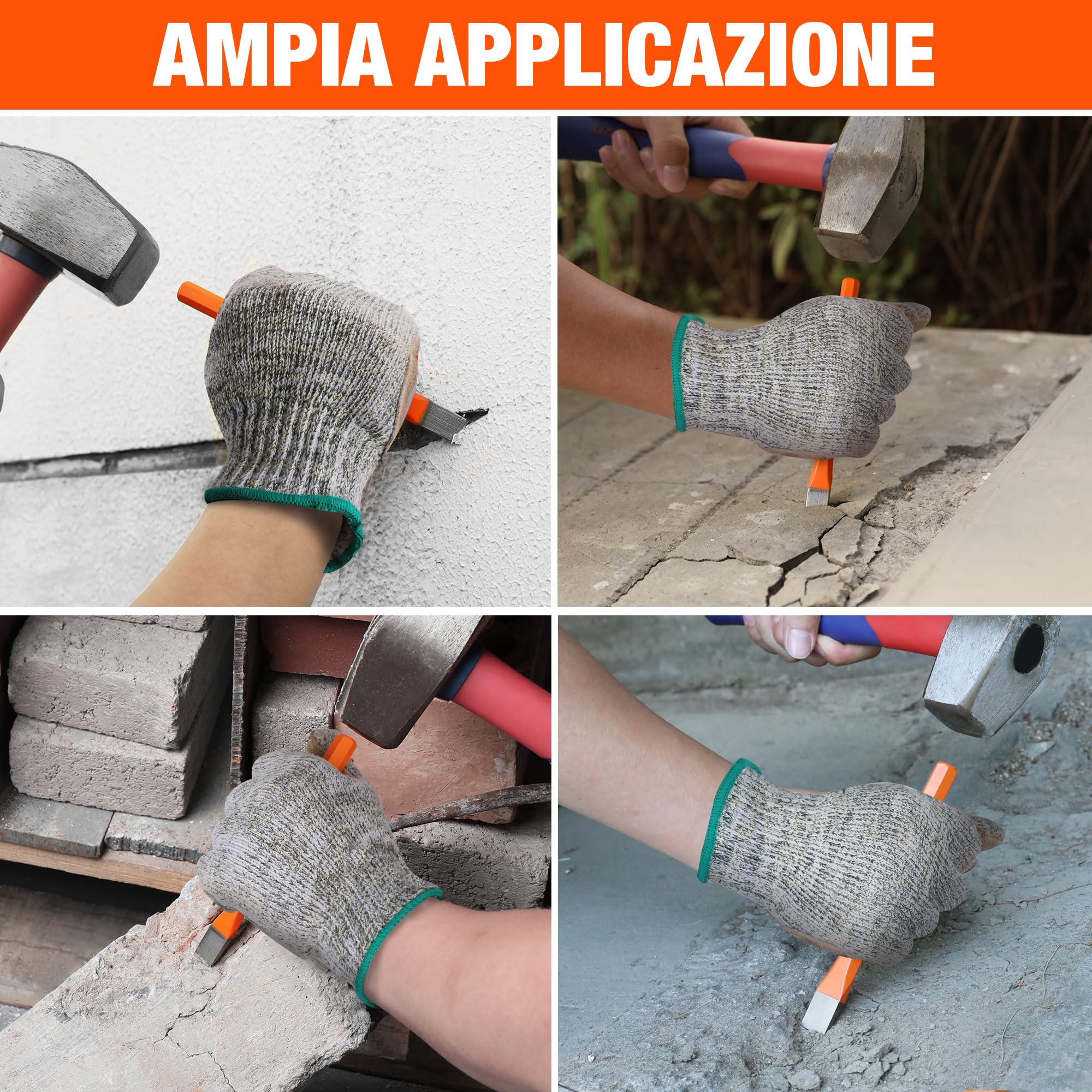 ValueMax Set di Scalpelli da 3 Pezzi, Scalpello Piatto in Acciaio Cr-V, Scalpello a Freddo (10 mm, 12 mm, 16 mm), per Roccia/Pietra/Muratura/Cemento/Malta/Edilizia
