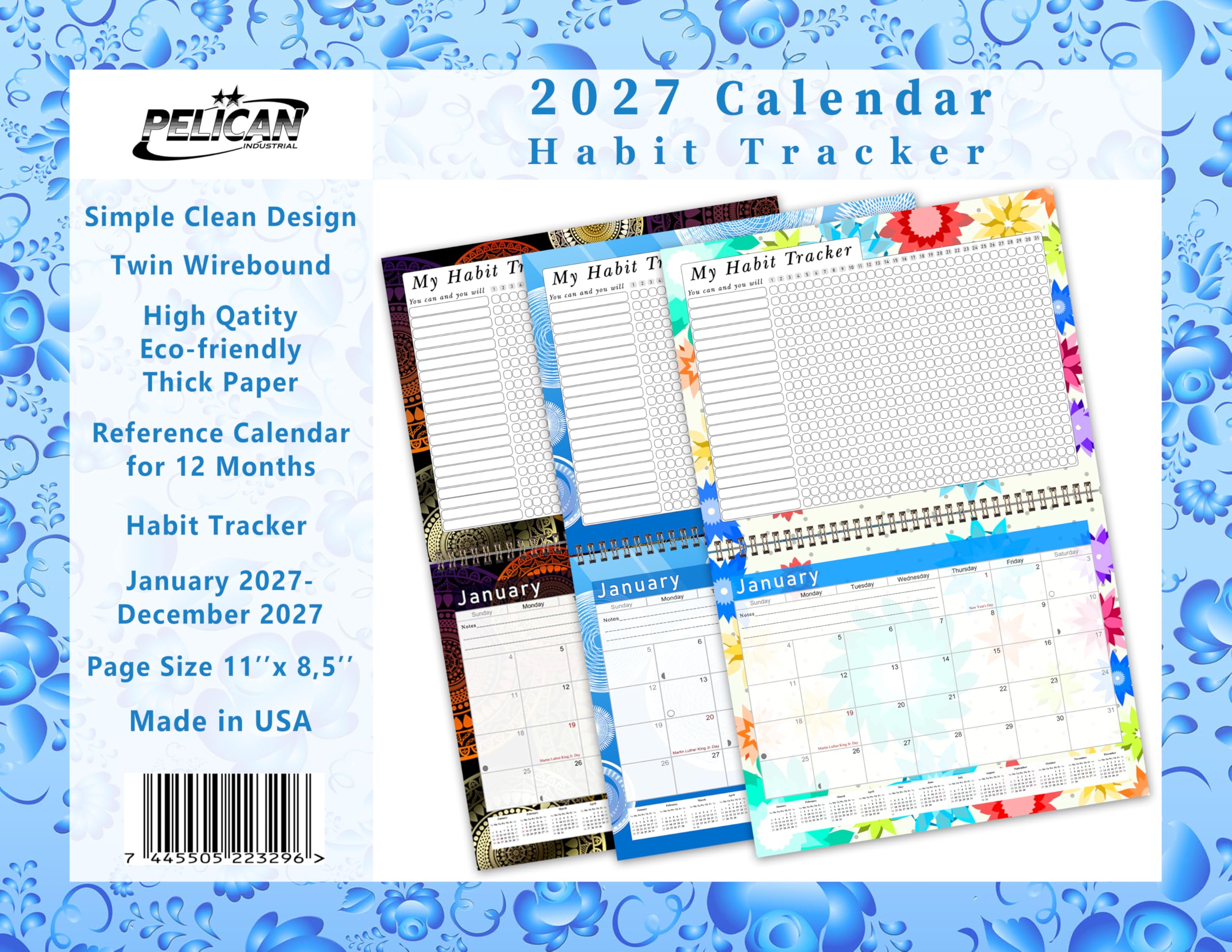Calendario mensual de escritorio/pared 2023, rastreador de hábitos, diario motivacional y mensual de seguimiento de hábitos, diario inspirador (edición #019)
