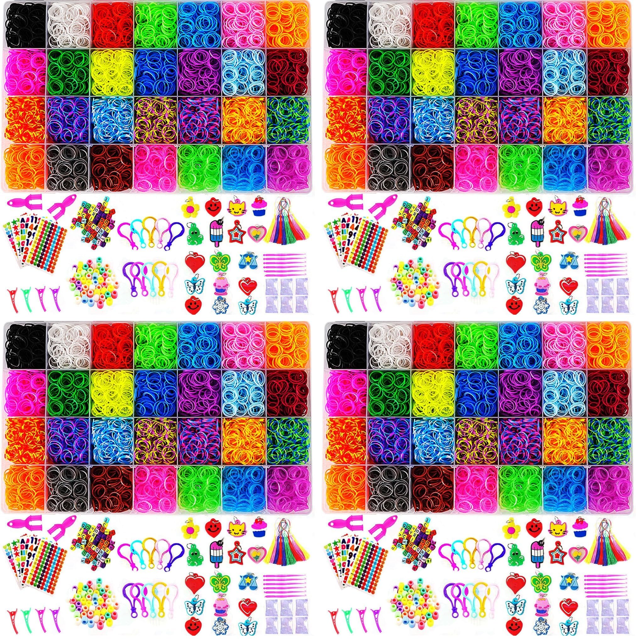 YITOHOP 12080+ Loom Bands Set, Rubber Bands for Bracelet Making Kit, DIY Arts &amp; Crafts Idea, Friendship Bracelet Birthday Gift Kits for Kids Girls Boys Creative Art Crafts (Pack of 4)