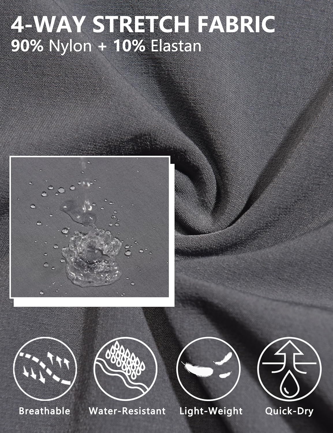 Little Donkey Andy Women's Golf Pants Stretch Quick Dry Business Casual Slacks with Pockets Grey Small - Image 6