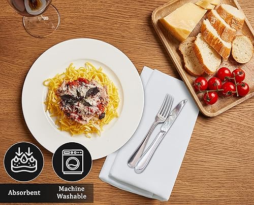 Vista 165 de Ruvanti Servilletas de algodón 12 unidades, servilletas de tela suaves y cómodas, servilletas de lino de calidad hotelera de lujo – Servilletas