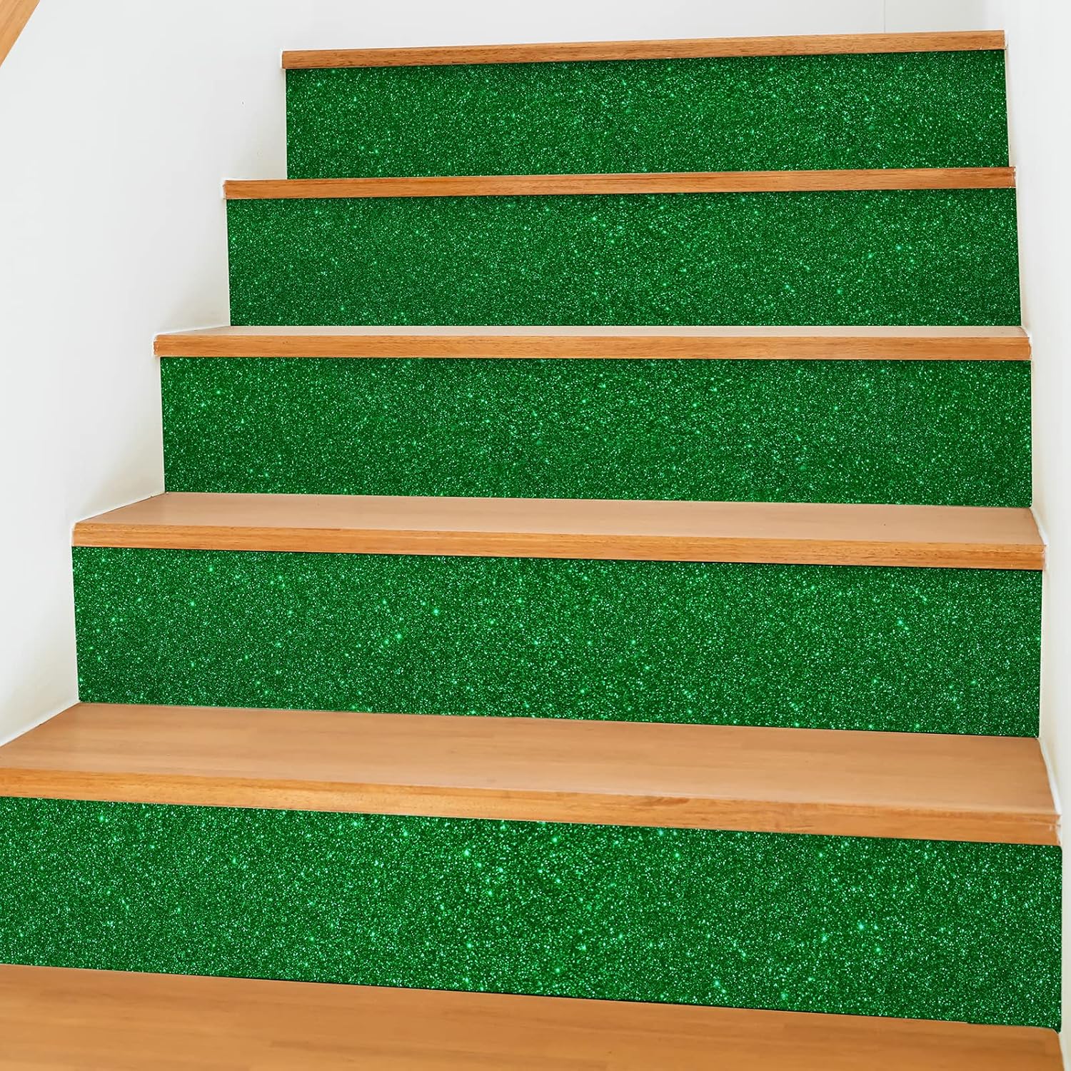 CHIHUT 15.7''x236'' Sparkly Green Glitter Wallpaper Stick and Peel Glitter Contact Paper Decorative Self Adhesive Green Glitter Wall Paper Roll Removable Wallpaper for Bedroom Walls Cabinets Dresser