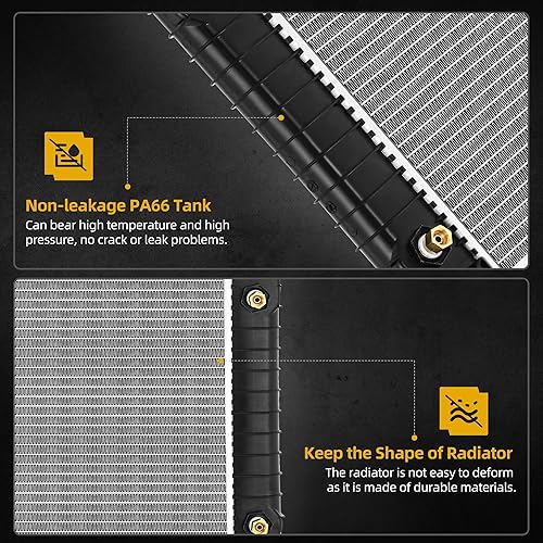 Miniatura 96 de DWVO Radiador completo compatible con Jeep Wrangler L6 4.0L 2003-2006 Jeep Wrangler L4 2.4L 1987-2002 Jeep Wrangler L6 1987-2002 2.5L L6 1987-1990