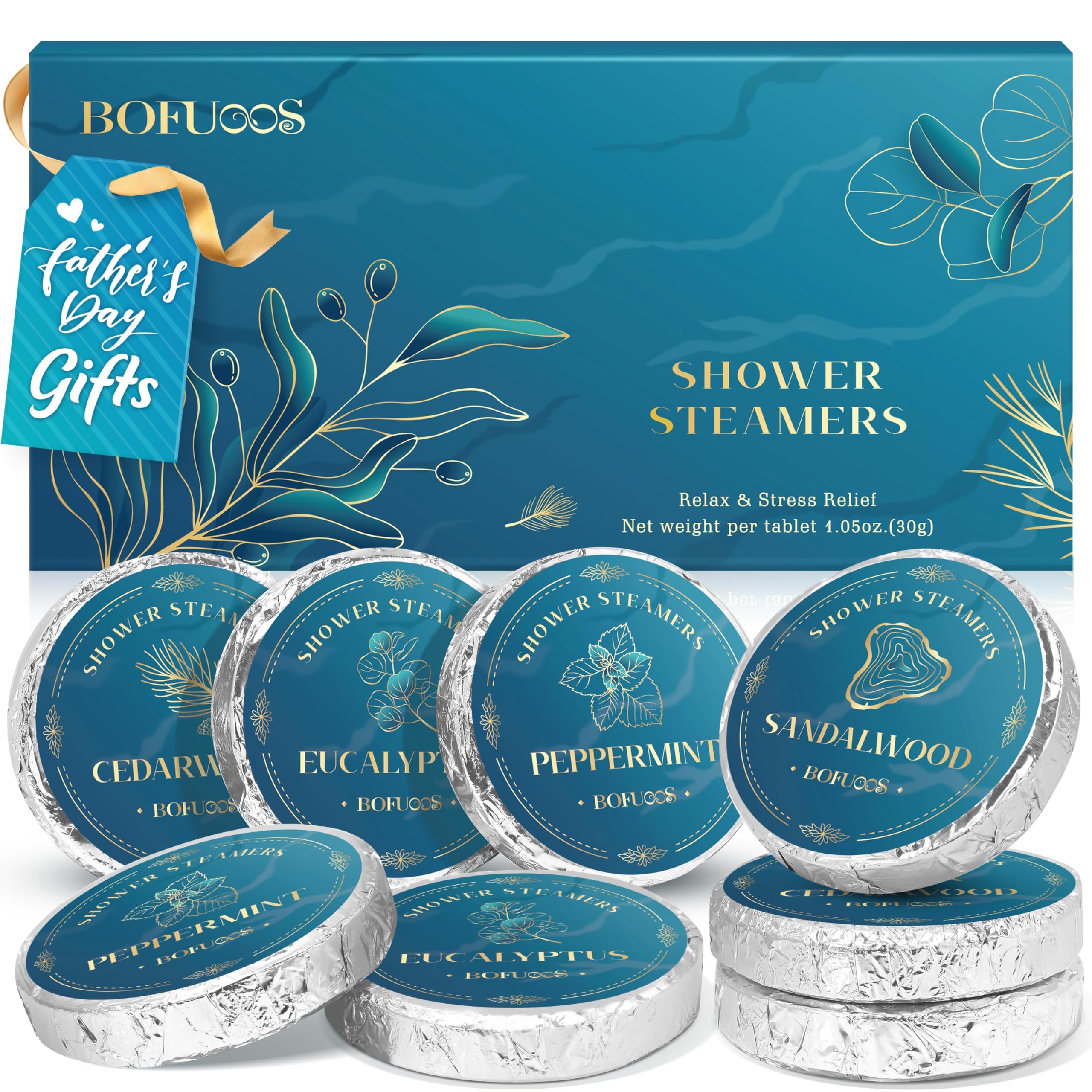 Shower Steamers Aromatherapy, Dad Gifts for Fathers Day, Birthday Gifts for Men Boyfriend Dad Teen Boys, SPA Self Care Relax Natural Essential Oils Bath Bombs