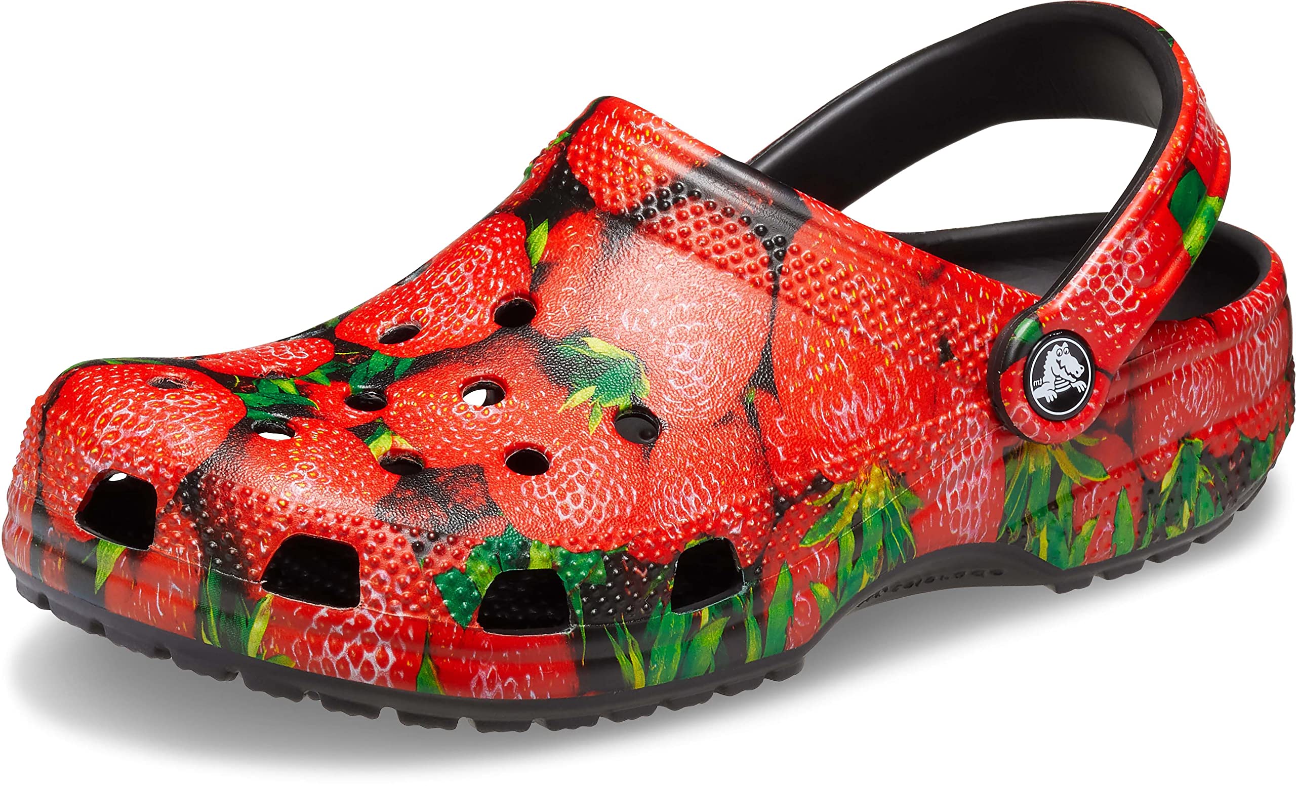 Crocs Unisex-Adult Classic Seasonal Print Clogs, Red/Black, 14 Men/16 Women